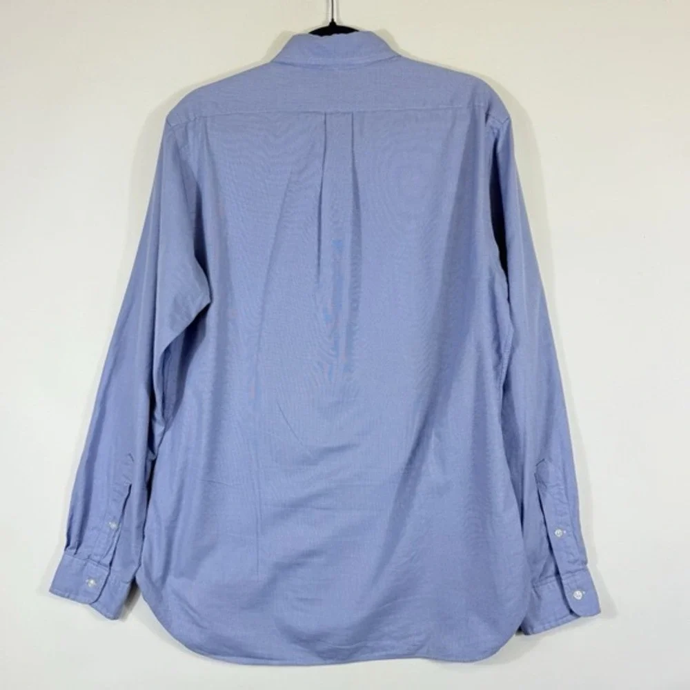 Ralph Lauren Long Sleeve Shirt Mens 16 40 41 Blue White Pattern Polo Preppy Work